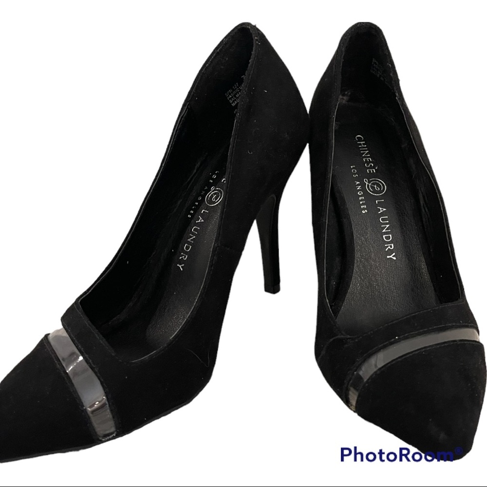 Chinese Laundry Black Pointed Toe Pencil Heels